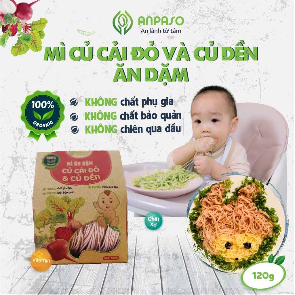 Mì Củ Cải Đỏ Và Củ Dền Ăn Dặm 120g